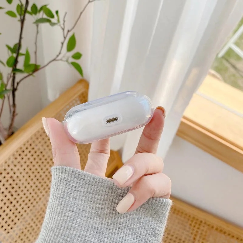 

Cute Blue Monarch Pink Butterfly Headphone Cases For 1 Case Clear Soft Silicone Earphone Cover For