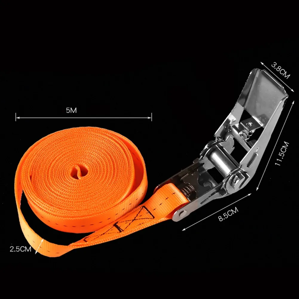 

25mm*5m Tie Down Strap Buckle Size 8.5*11.5*3.8cm Orange Quick Locking