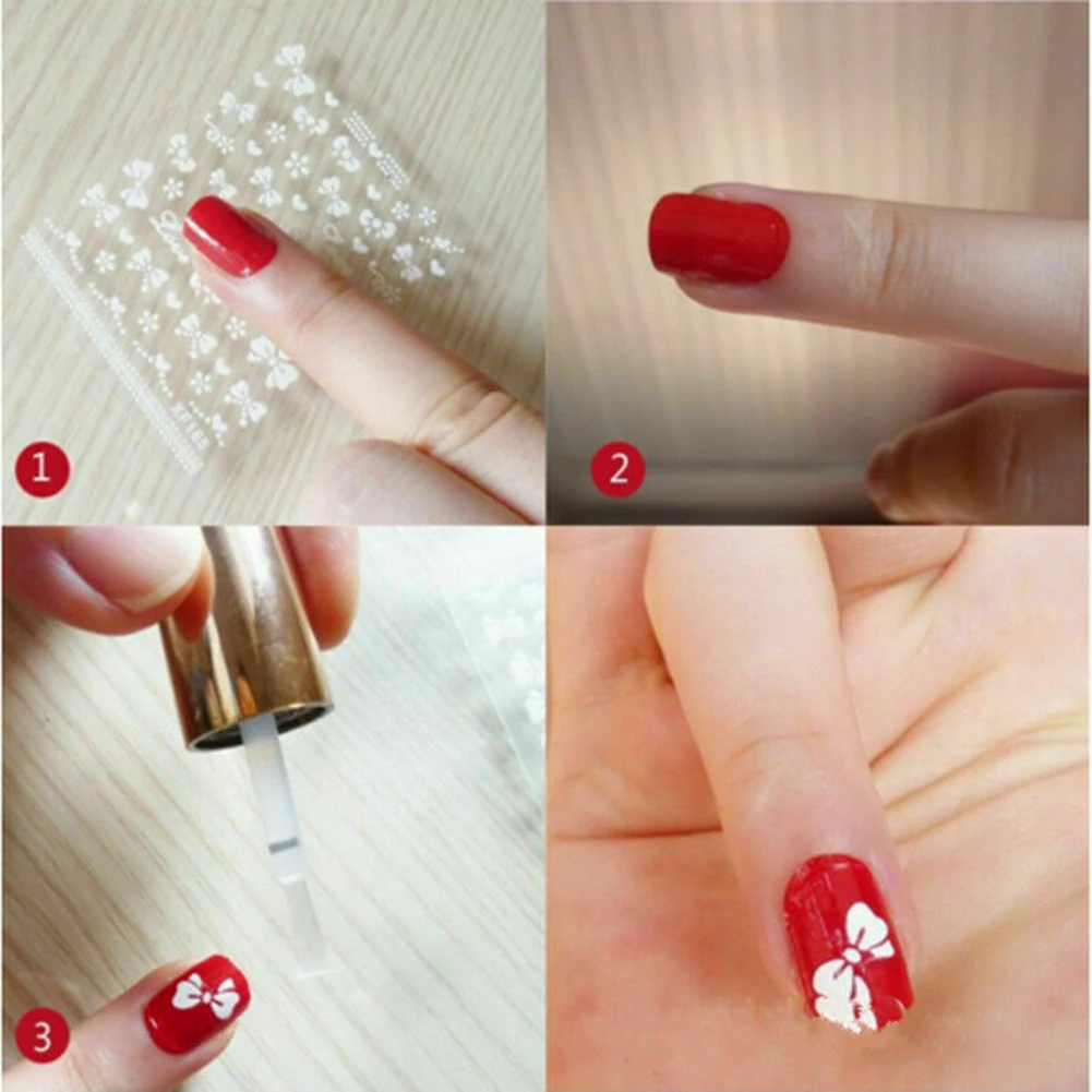 10 шт. 3D DIY бусины в форме цветов дизайн новый Holo ногтей перевод рисунка наклейка