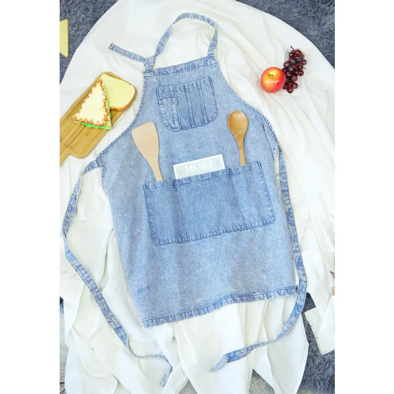 Модный варенный джинсовый фартук бариста молочный чай выпечка для мужчин и