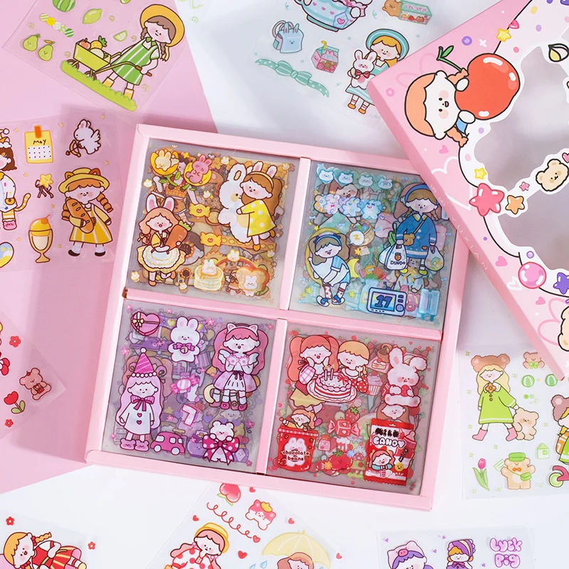 

100Sheet/set Cartoon Pattern Hand Account Adhesive Stickers Waterproof DIY Journal Mobile Phone Decals Material