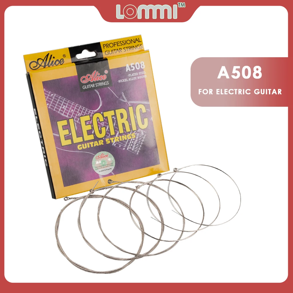 

LOMMI Alice A508 Electric Guitar Strings .009-.042 Strings Gauge Stainless Steel Core Cupronickel Ball End Guitar Accessories