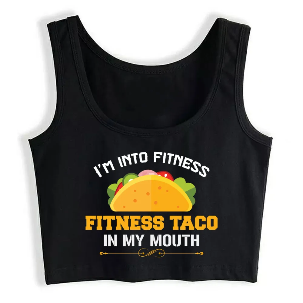

Crop Top Female Fitness TACO Kawaii Vintage Sleeveless Tank Top Women