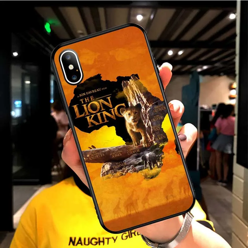 Король Лев nala Simba timon мягкий силиконовый черный чехол для телефона чехол для iPhone 5 5S SE 6 6s Plus 7 8 plus X Xs XR max Coque