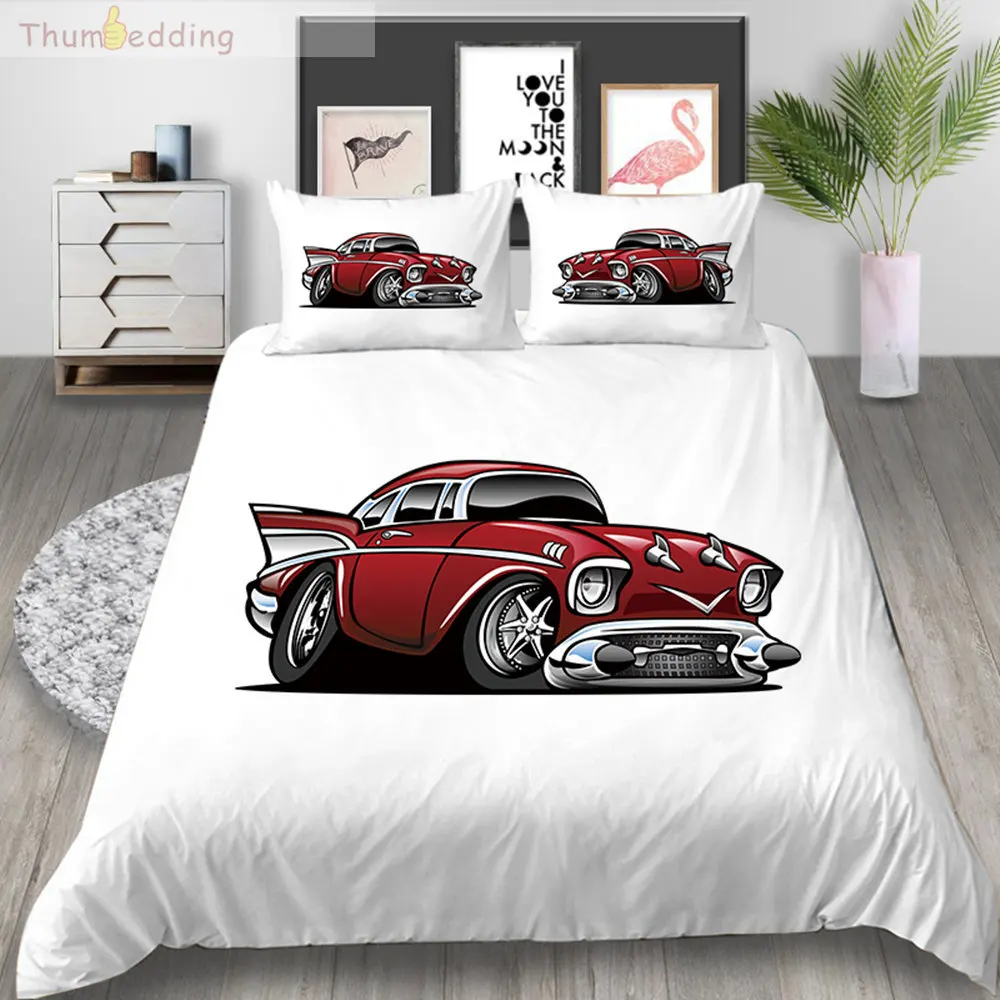 Thumпостельные принадлежности красный автомобиль постельное белье King Size