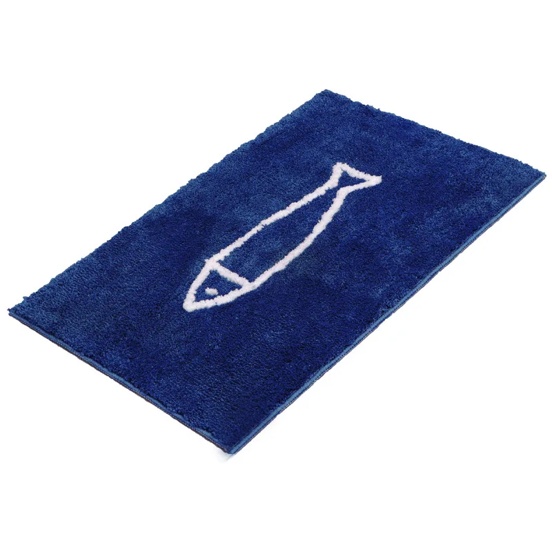 

Hot selling small fish cartoon flocking floor mats bathroom absorbent non-slip floor mats home living room door floor mats