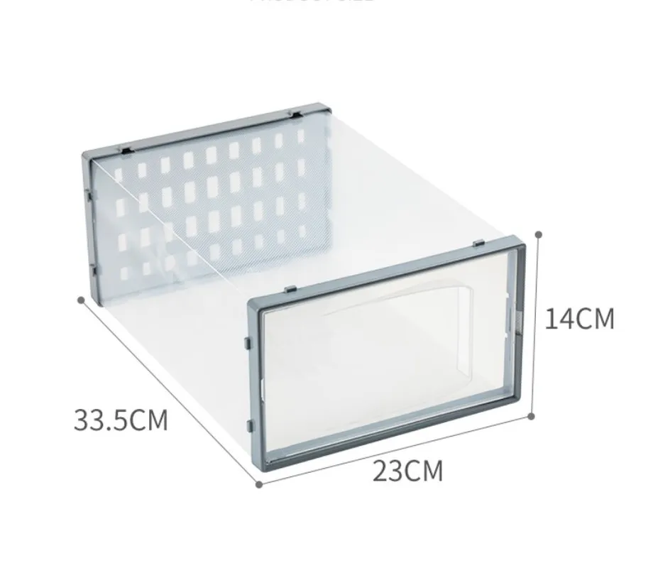 Прозрачный ящик коробка для обуви Штабелируемый пластиковый хранения