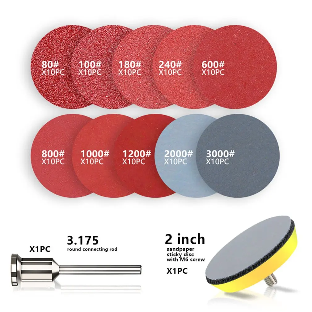 

102 Piece Electric Grinding Accessories 2 Inch Sandpaper Set Polished Sandpaper Car Polishing Sand Paper Furniture Polishing
