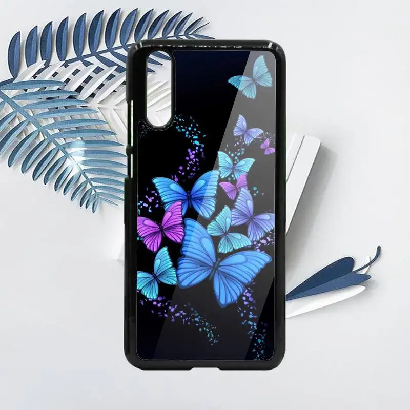 

Colorful Lilies butterfly cute animal Phone Case PC For Samsung galaxy S note 8 9 20 10 e lite2019 plus pro ultra