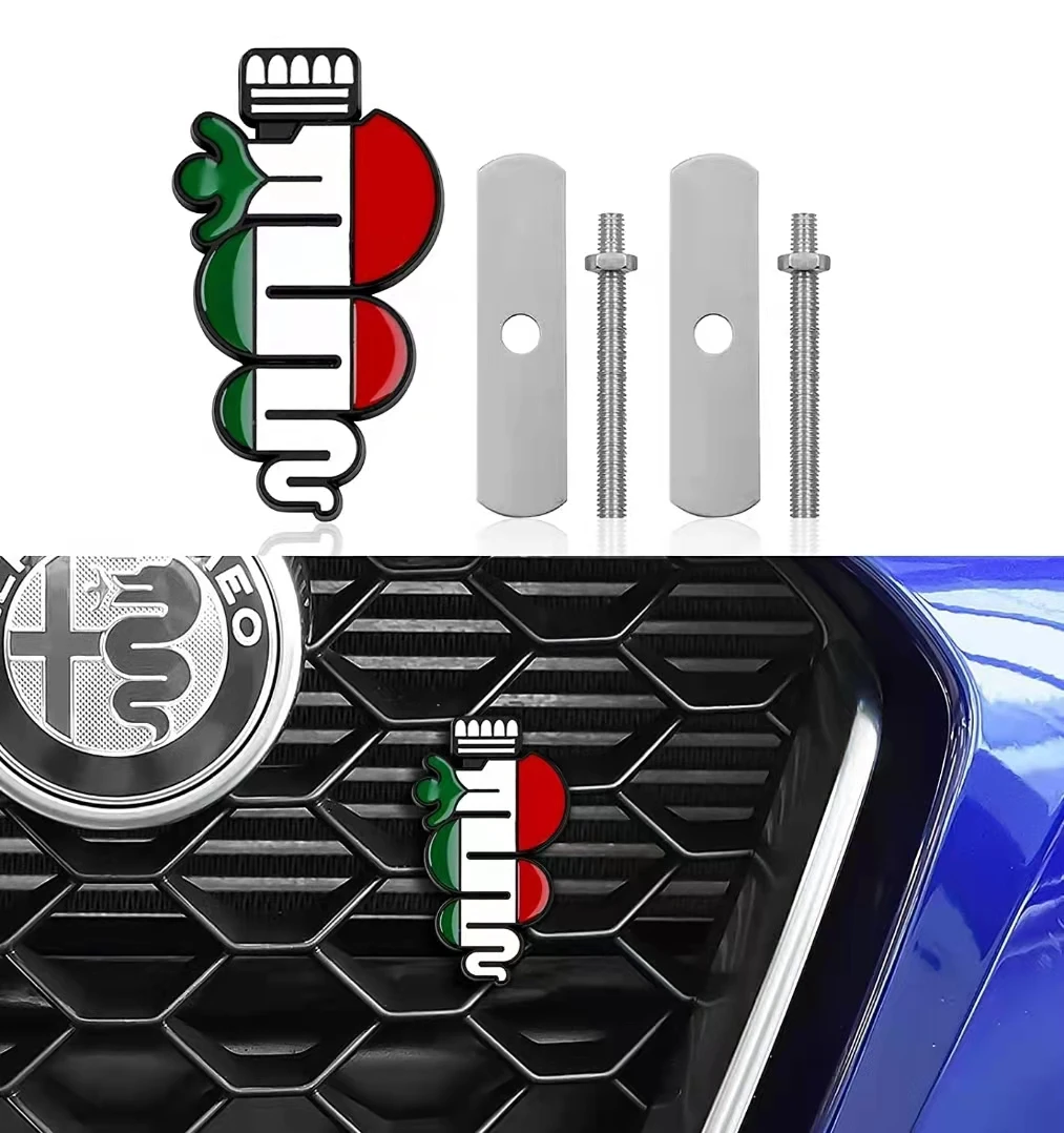 

AEP 3D Metal Car Sticker High Quality Green Lucky Clover Side Label Alfa Romeo Four Leaf Clover Emblem Badge Sticker Car-styling