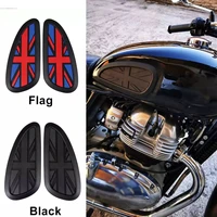 2pcs 3d retro motorcycle gas fuel tank rubber sticker protector side tank knee grip pad grip decal for cafe racer motorbike