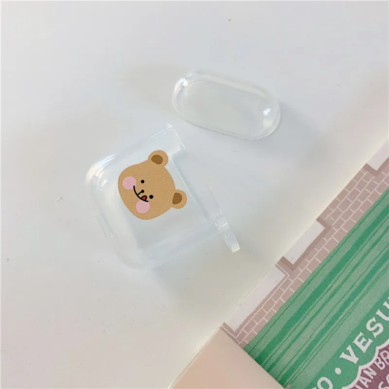 Милые Мультяшные bluetooth-наушники для apple airpods, чехол, беспроводные наушники, медведь, кролик, Мягкие силиконовые наушники, зарядная коробка - Цвет: H
