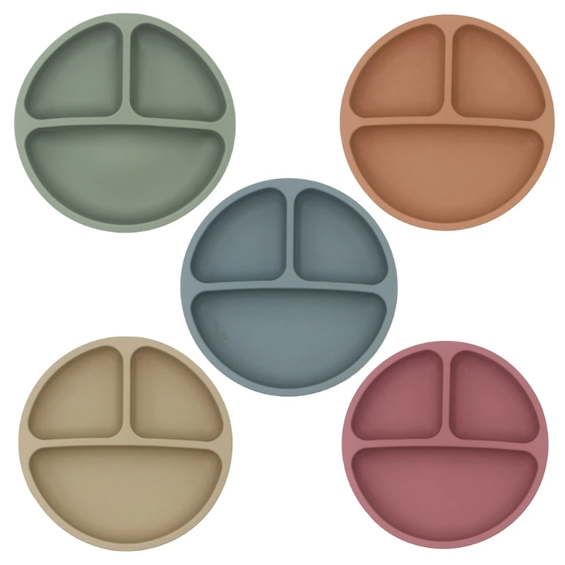 

Waterproof Food Grade Silicone Baby Divided Bowl Antislip Children Dinner Plate Infant Learning Feeding Dish Tableware Dishwashe
