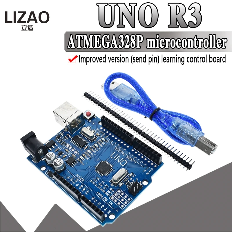 Чип LIZAO UNO R3 CH340G + MEGA328P 16 МГц для Arduino макетная плата и USB кабель один