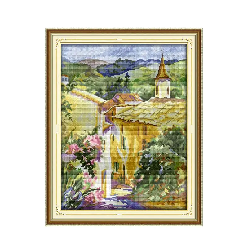 В краях города Набор для вышивки крестом поделки ручная вышивка рукоделие DMC color