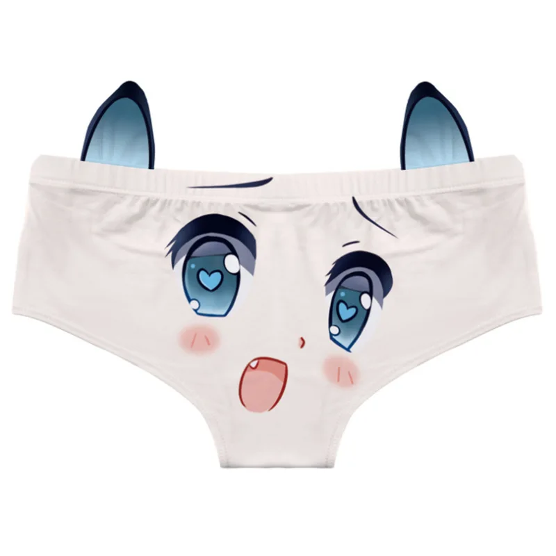 

3 pieces/set of seamless underwear women's solid color big eyes cartoon underwear skin-friendly women's briefs