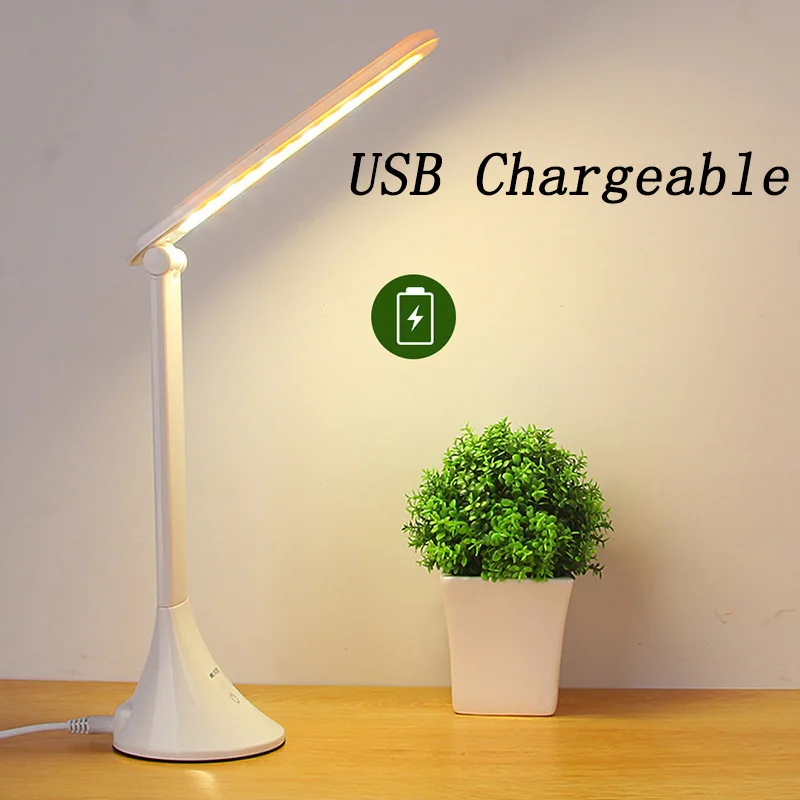USB Chargeable Светодиодный сенсорный Настольный светильник 3 уровня с регулируемой яркостью, перезаряжаемый через USB, складной настольный светильник с защитой глаз для детей, чтения, учебы - Цвет корпуса: USB Chargeable