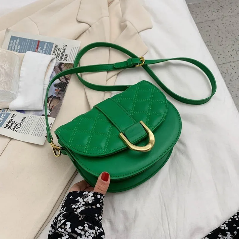 

Brand PU Leather Crossbody Bags For Women 2021 White Shoulder Messenger Handbags Small Chest Bag Travel Underarm Bags Saddle Bag