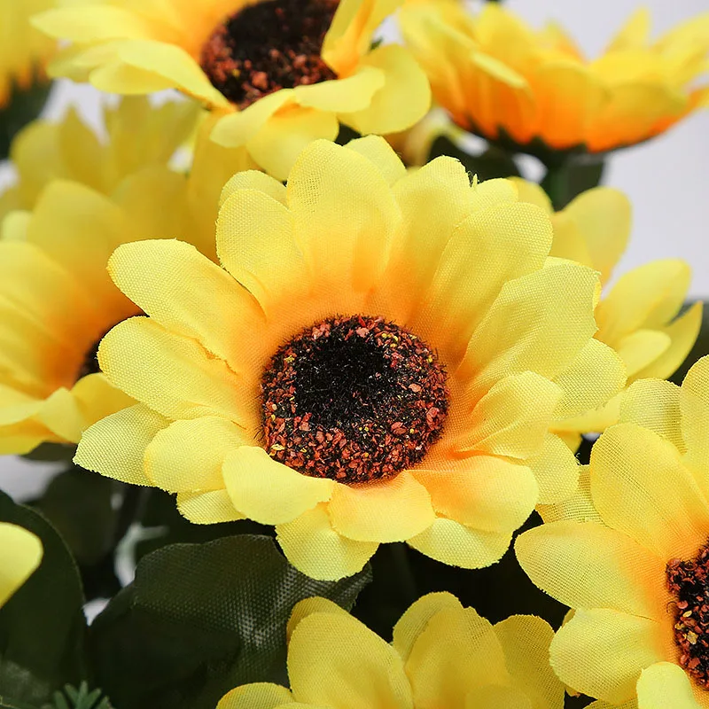 

1Bunch Artificial Sunflower Silk Flower Bouquet for Wedding Party Home Garden Decoration High Quality Simulation Fake Flowers