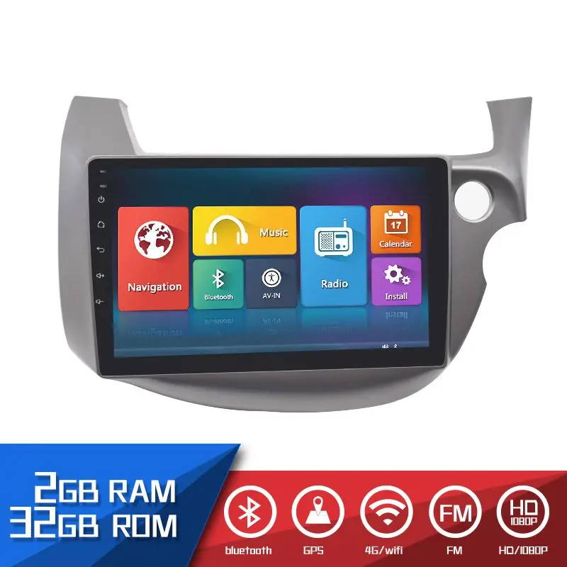 Автомагнитола на Android 11 мультимедийный плеер для Honda Fit dvd Touch Bluetooth 8 ядер