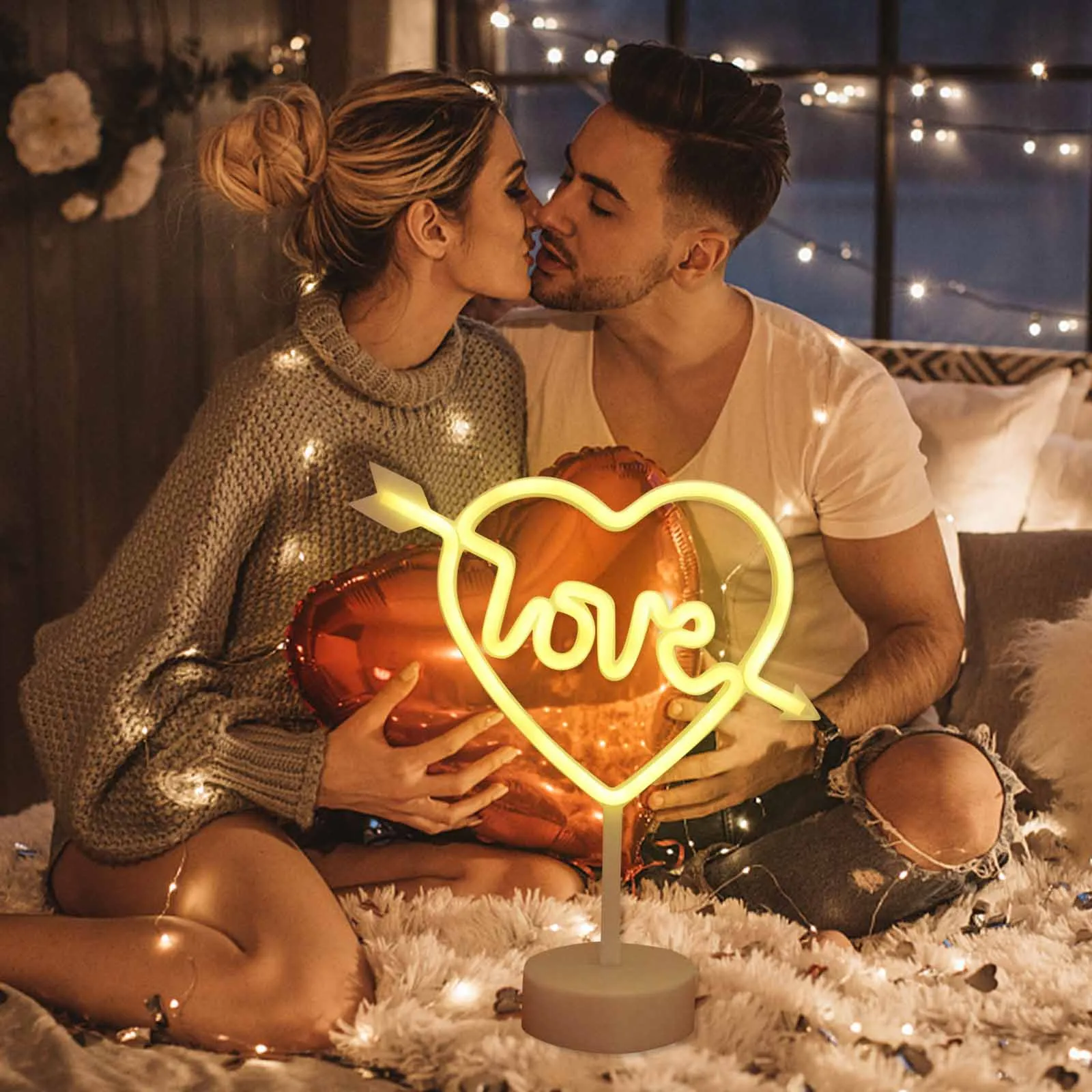 

Creative LED Night Light Bedroom Colorful Heart Novelty Lighting Home Decor Battery Wedding Party Decoration Wall Lamp Lighting