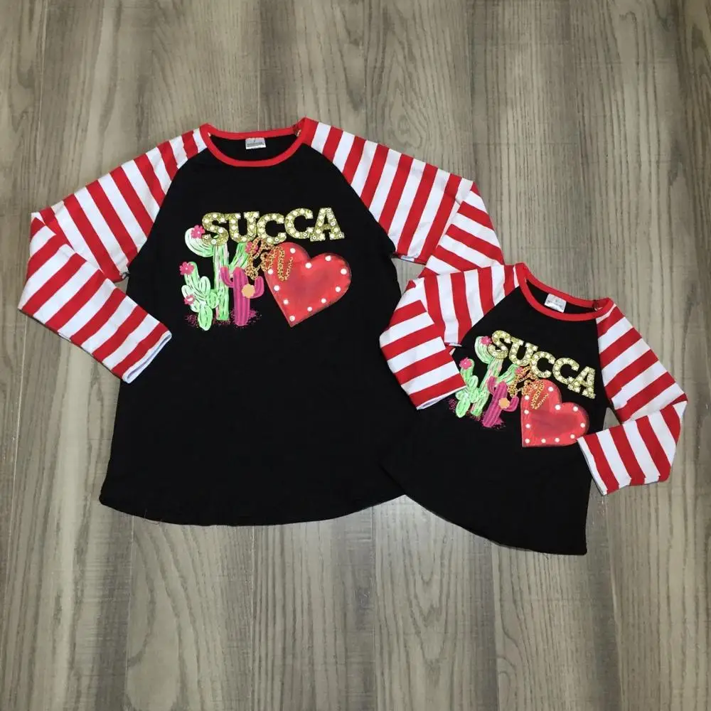 Весенне зимняя футболка для маленьких девочек на День святого Валентина детская