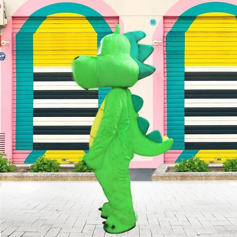Костюм-талисман динозавр трава зеленый дракон ходящий анимация представления