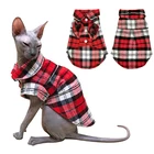 Летняя модель, классические клетчатые рубашки для маленьких кошек и сфинксов, хлопковая футболка для котят, костюмы, жилетка для щенков, собак и кошек
