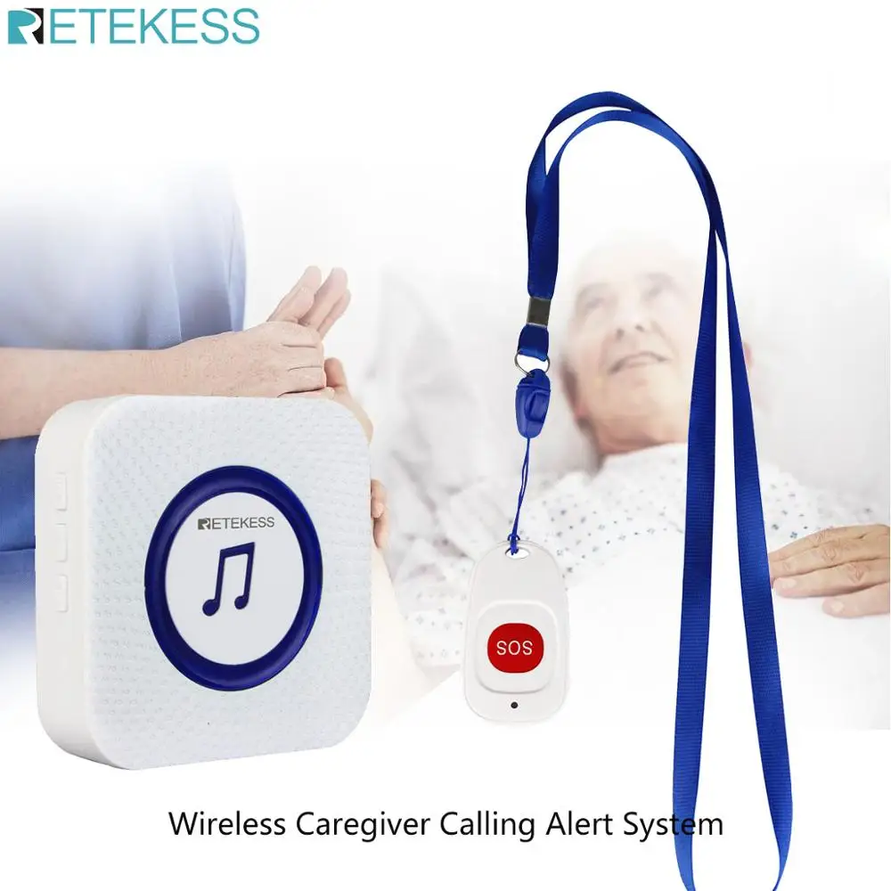 Retekess Беспроводная система оповещения о звонках для пожилых людей кнопка SOS +