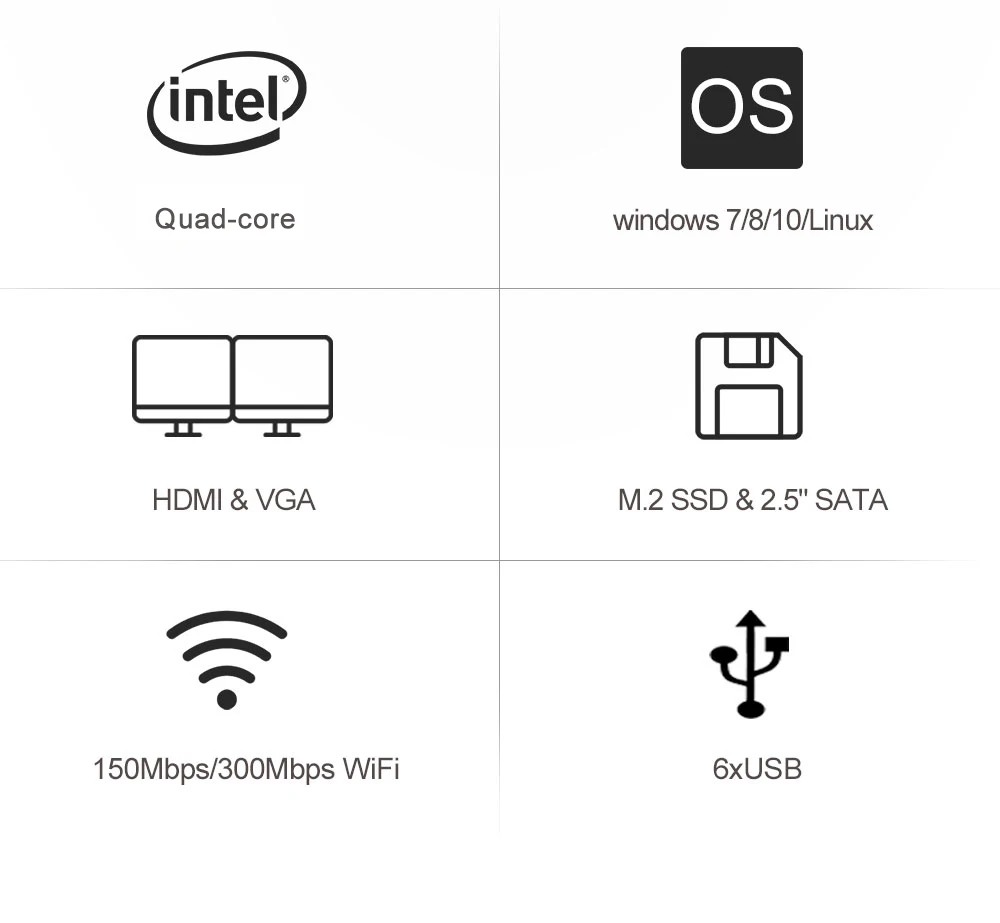 K558-C7 Intel Core i5 8250U четырехъядерный мини-ПК с вентилятором DDR4 настольный компьютер 4K HDMI VGA 6* USB WiFi i3 5005U офисные и домашние неттопы