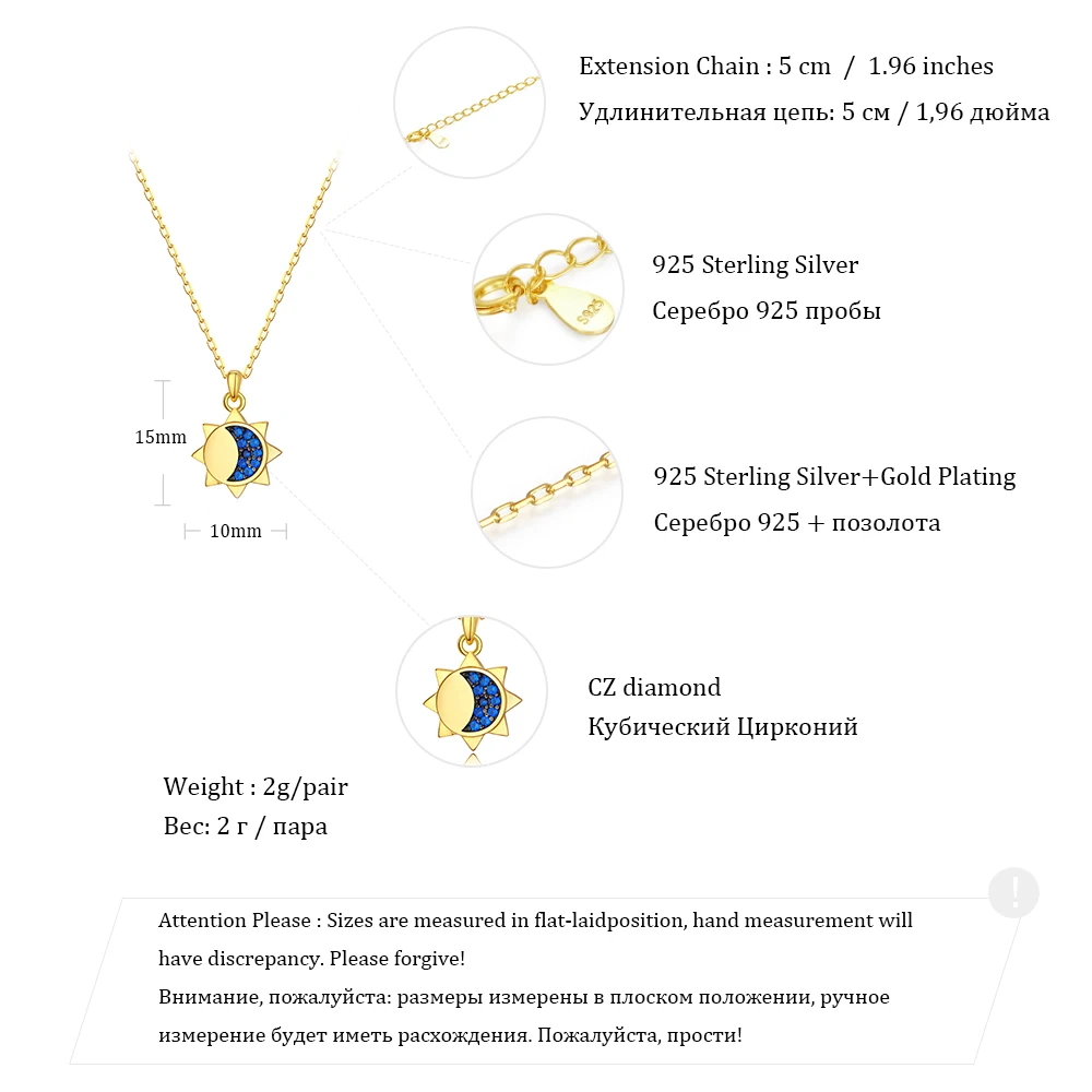 SUPERWEAR солнцезащитные ожерелья с кулонами в виде Луны 925 пробы серебряный желтый