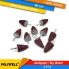 5 шт. 1 дюйм 25 мм конусная Шлифовальная головка 6 мм установленная оправка наждачная бумага лоскут колеса полировальные абразивные инструменты Dremel сверла аксессуары