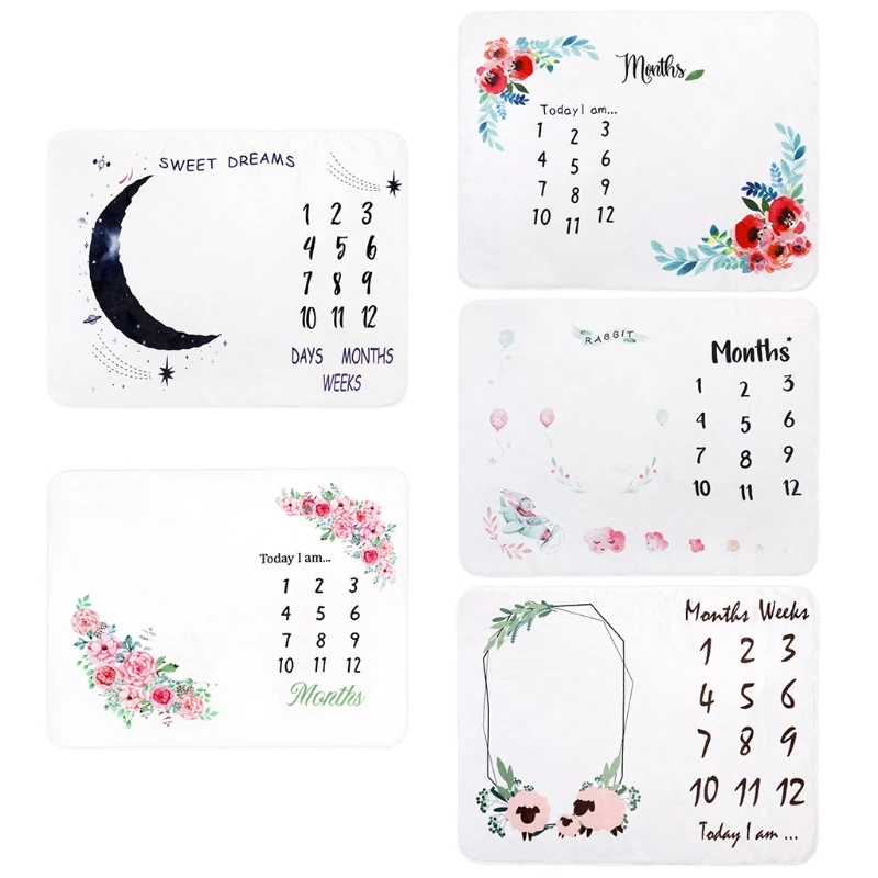 

Baby Monthly Record Growth Milestone Blanket Newborn Photography Props Creative Background Cloth