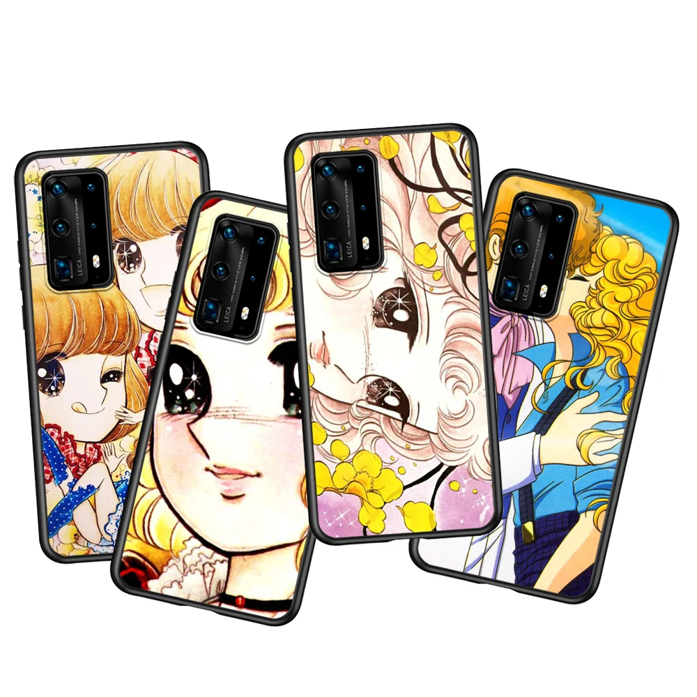 

Candy Manga cute girl For Huawei P50 P40 P30 P20 Pro Plus P10 P9 P8 Lite RU E Mini 2019 2017 Black Soft Phone Case