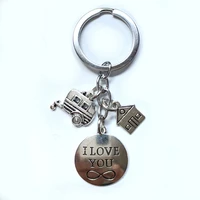 fashionable and simple men and women keychains family jewelry i love you keychains