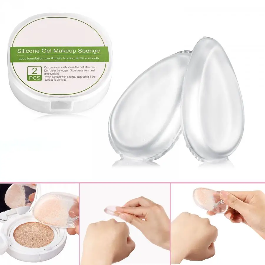 Комплект из 2 предметов силиконовая макияжная губка спонж для жидкий крем