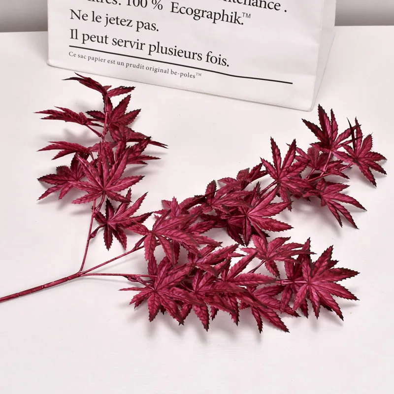 

Artificial Maple Leaves Wedding Hall Decoration Maple Leaves Hotel Photo Studio Layout Artificial Plastic Branches and Leaves