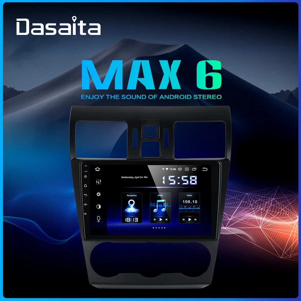 Dasaita 1 din радио автомобиля Android 9,0 для Subaru WRX 2013 USB MP3 " ips мульти сенсорный экран Авторадио 4 Гб ram