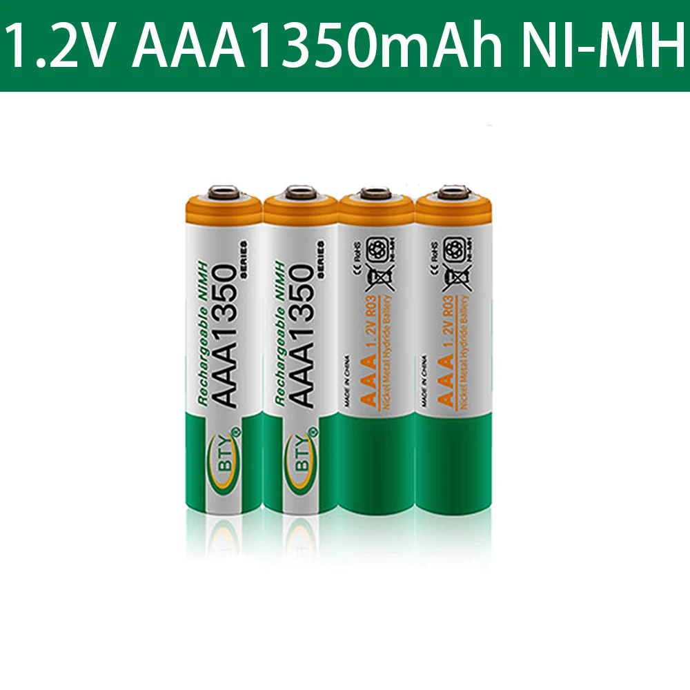 2021 1350mah Ni MH AAA батареи 1 2 V Перезаряжаемые Батарея металл гидридных или никель для