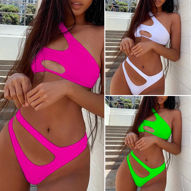 Женский купальник-Бикини на одно плечо с вырезами для плавания для-8 лет 2019 |