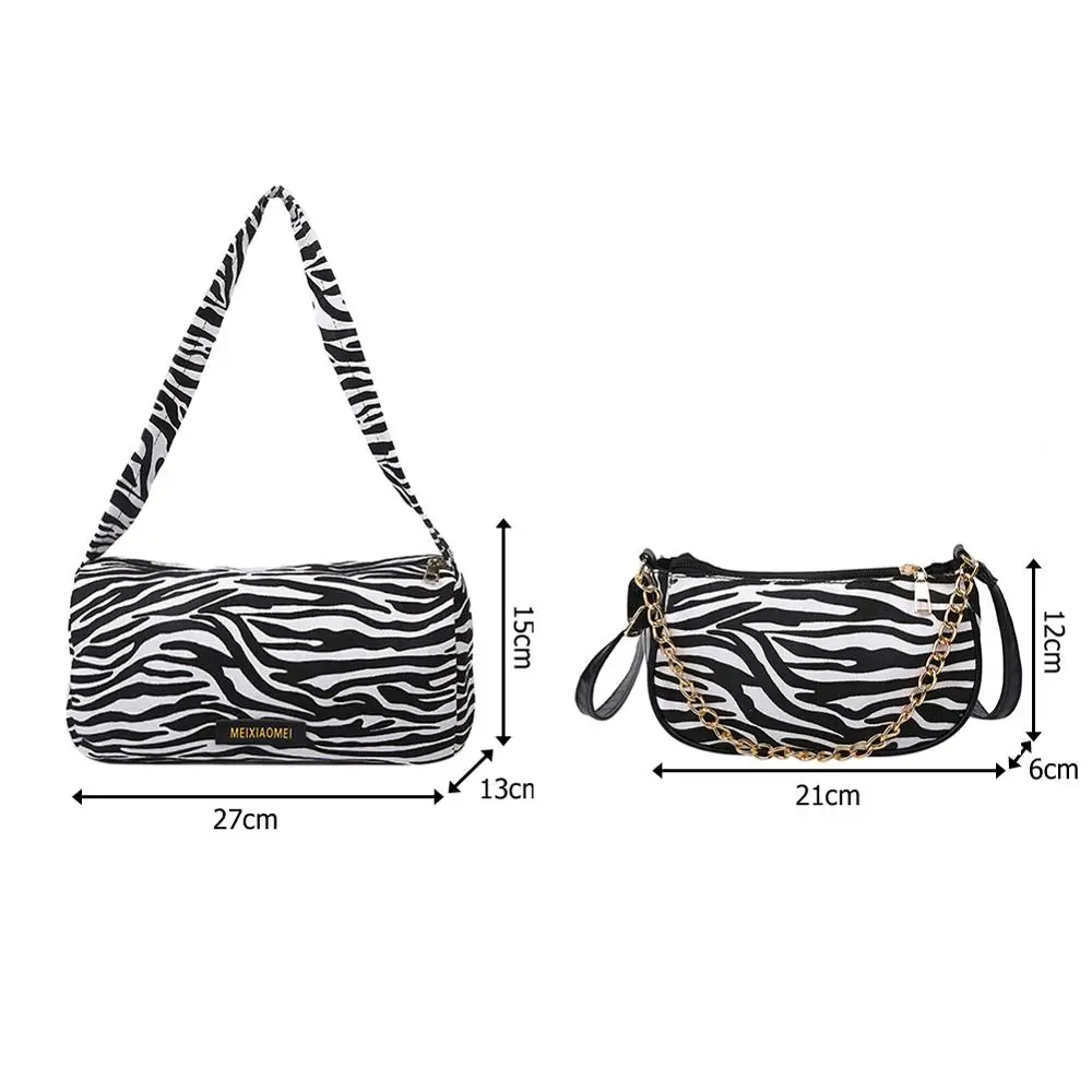 

Simply Crossbody Bags Zebra Printed Canvas Shoulder Messenger Bag Lady Chain Travel Small Handbags 2020 New Fashion