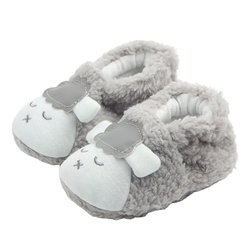 

Infant Baby Boys Girls Slippers Soft Sole Non Skid Crib House Shoes Cute Animal Winter Warm Booties Cartoon Sheep First Walkers