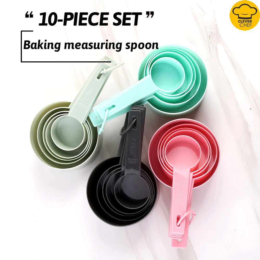 

10pcs/set plastic measuring cup kitchen baking tool set baking weighing tool measuring spoon
