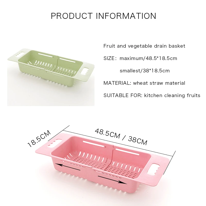 1pc new plastic adjustable dish drainer sink drain basket washing vegetable fruit drying rack practical organizer kitchen gadget free global shipping