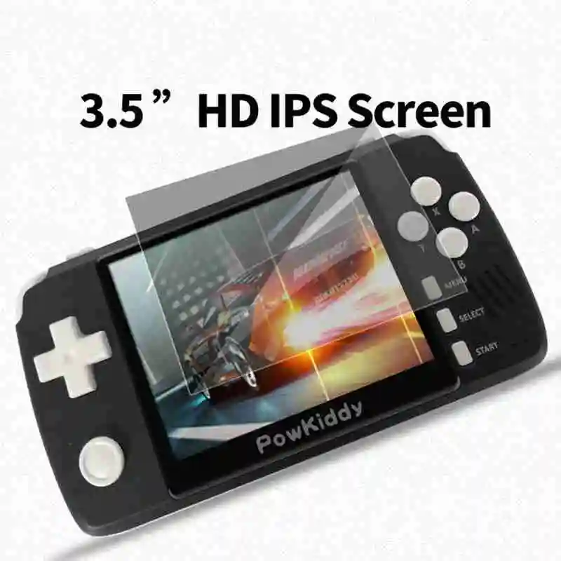 

Игровая консоль Powkiddy q80 в стиле ретро, новые игры, телефон с 3,5 дюймовым IPS экраном, 4000 встроенных игр, система открытия, симулятор PS1, память 16 ...