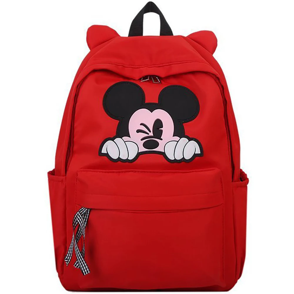 Школьные ранцы для девочек и мальчиков, вместительные рюкзаки с мультипликационным принтом Микки Мауса для подростков, школьные портфели ...