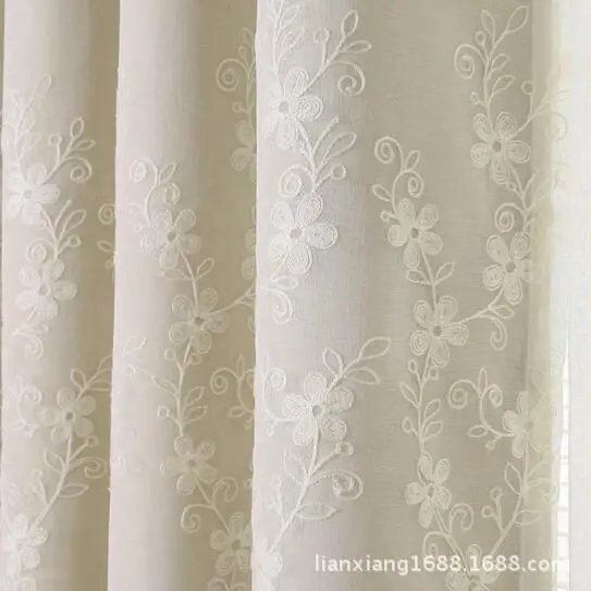 

Custom curtains for Living Room Bedroom Fresh Pastoral Linen Embroidered Window Screen High Precision Window Shade Cloth