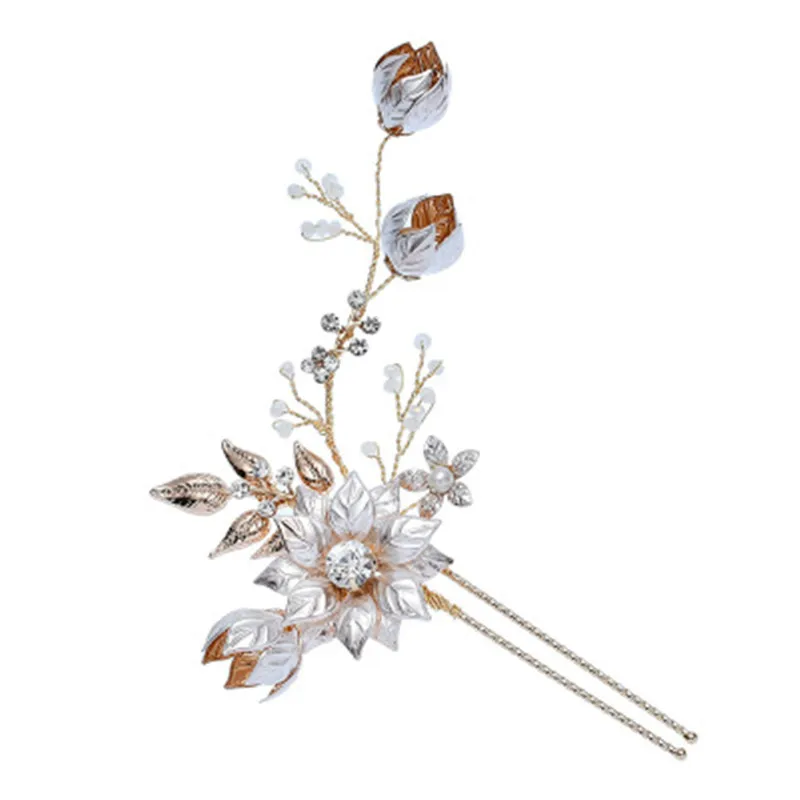 Хрустальные розы свадебные клипсы для невесты ручной работы заколки волос