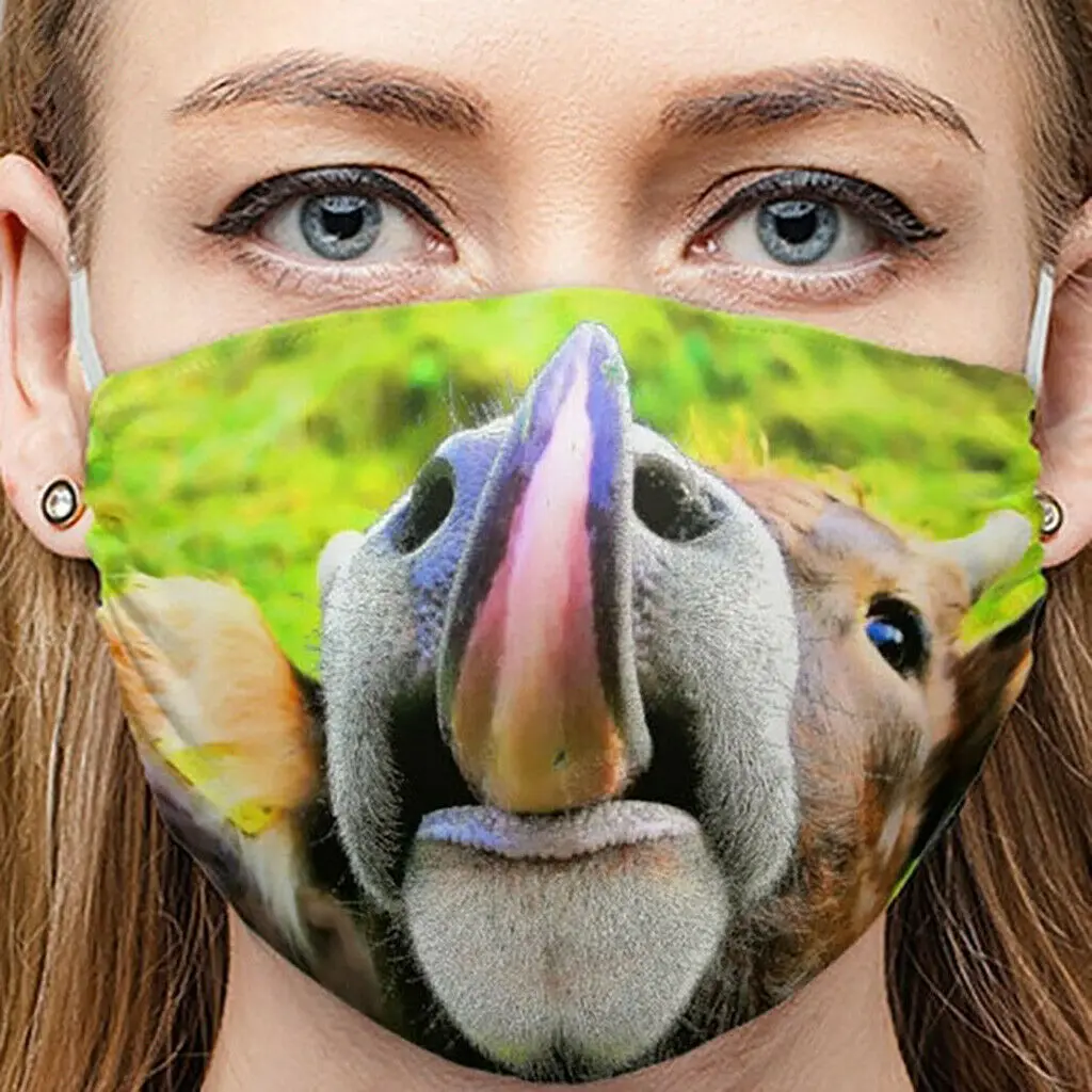 Горячая Забавный Одежда с принтом милой коровы Собака Рот Косплэй Для женщин