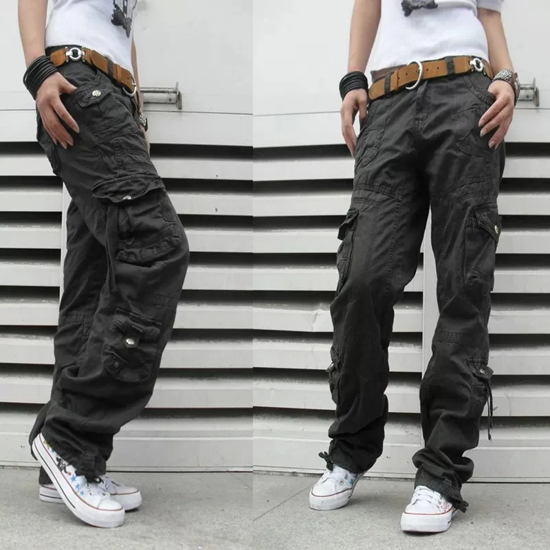 

ZEN Womens Army Green Cargo Pants Ladies Dance Baggy Multi Pockets Regular Fit Trousers For Outdoor Hiking& Camping
